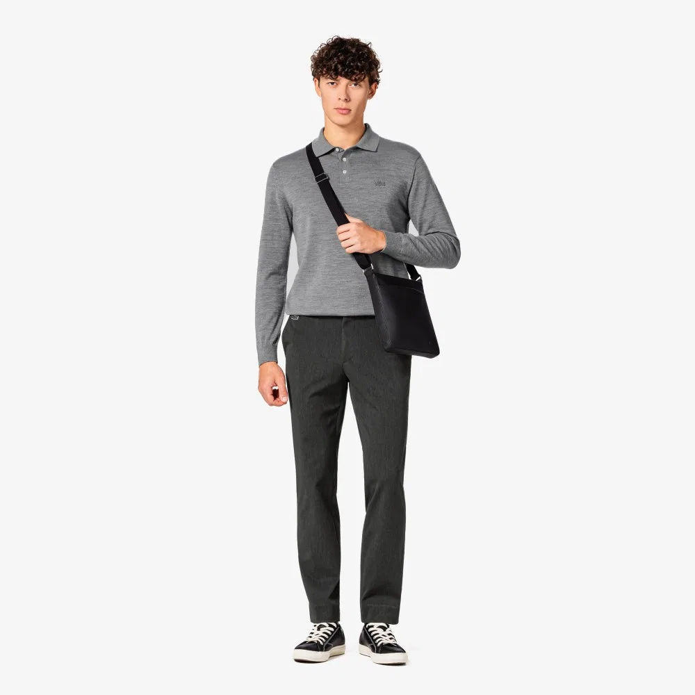 Мужские серые брюки из имитации шерсти от Lacoste — фото 4