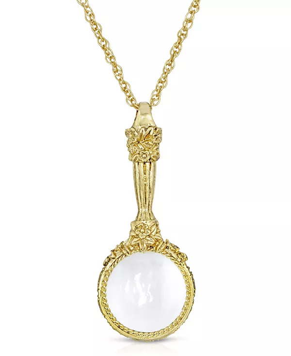 

Ожерелье с подвеской-лупой золотистого оттенка длиной 30 дюймов 2028, gold