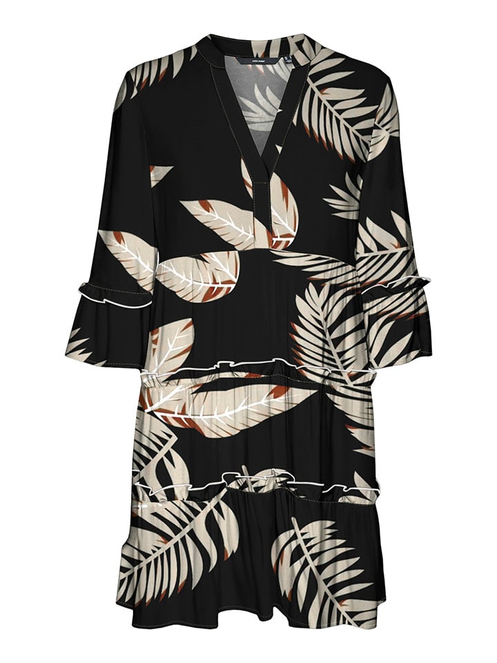 

Короткое платье Vero Moda, черный/бежевый