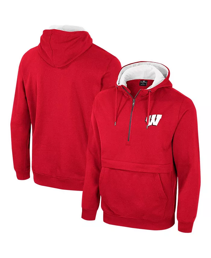 

Мужская худи с молнией до половины Wisconsin Badgers Colosseum, красный
