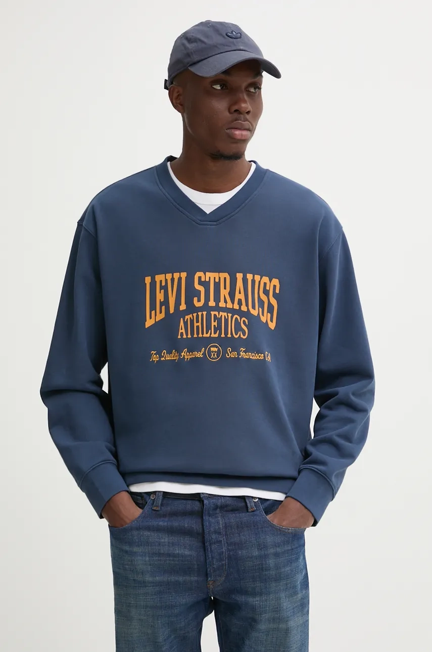 

Хлопковая толстовка Levi's, темно-синий