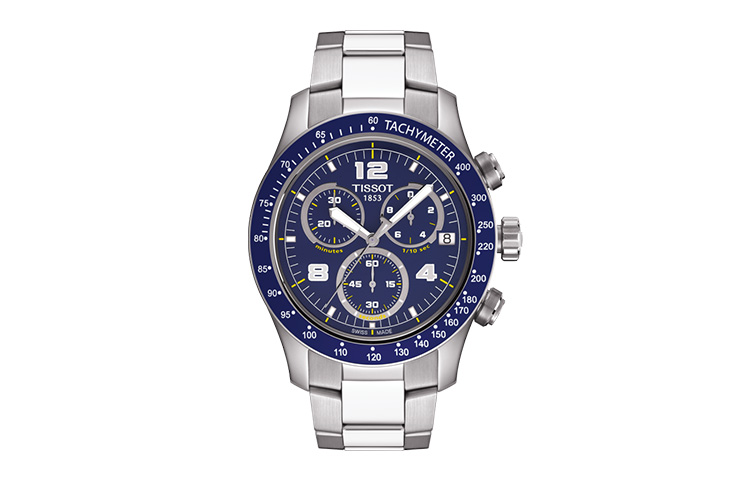 

TISSOT Мужские часы с кварцевым механизмом V8, 42,5 мм, синий циферблат, корпус из нержавеющей стали, ремешок из нержавеющей стали