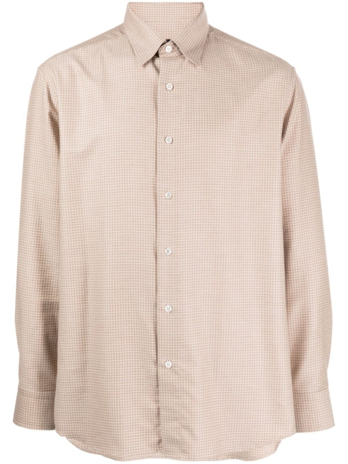 

Brioni клетчатая рубашка с отложным воротником, коричневый