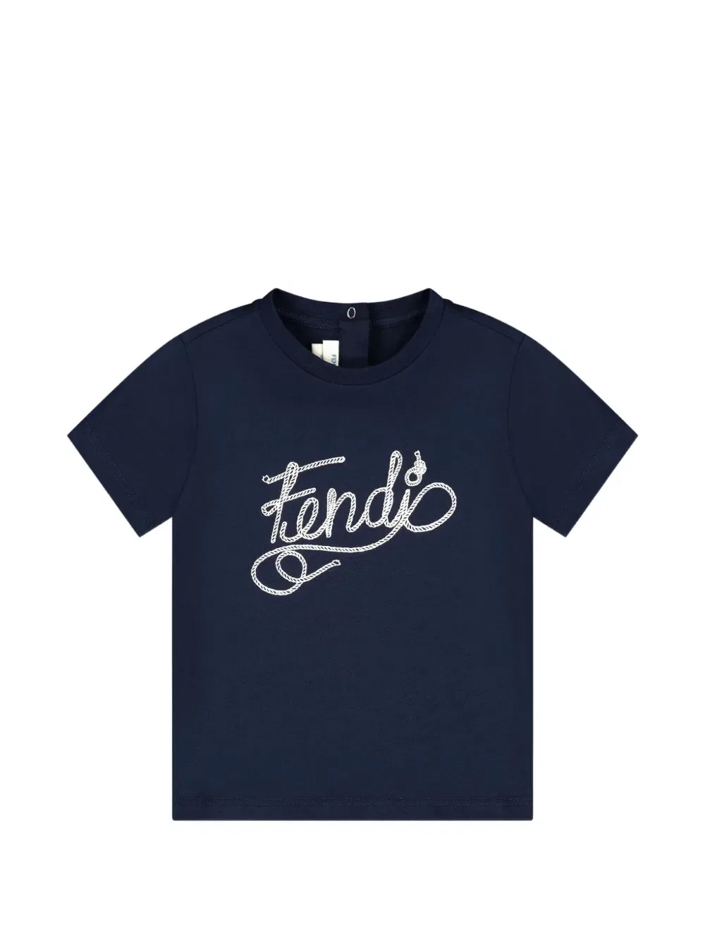 Футболка с вышивкой в виде веревки Fendi Kids, синий