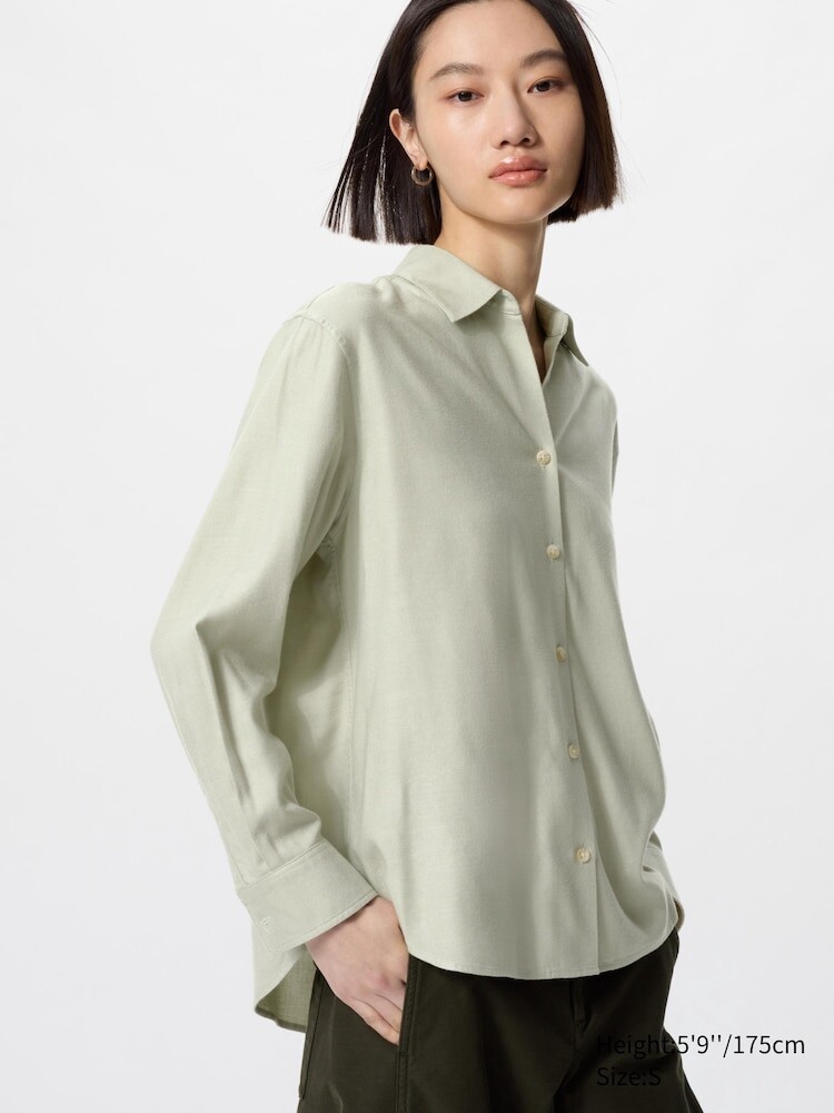 

Мягкая фланелевая рубашка Uniqlo, цвет 52 зеленый