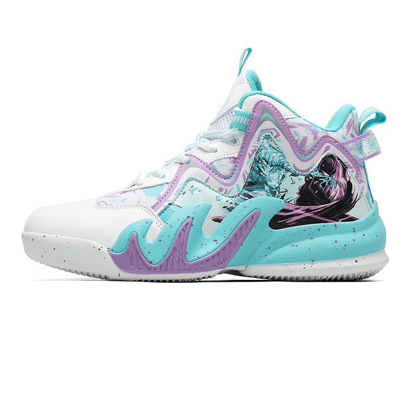 

Wooden Rabbit Скользоустойчивые баскетбольные кроссовки Mid Top унисекс White Moon Purple, цвет White Moon Purple