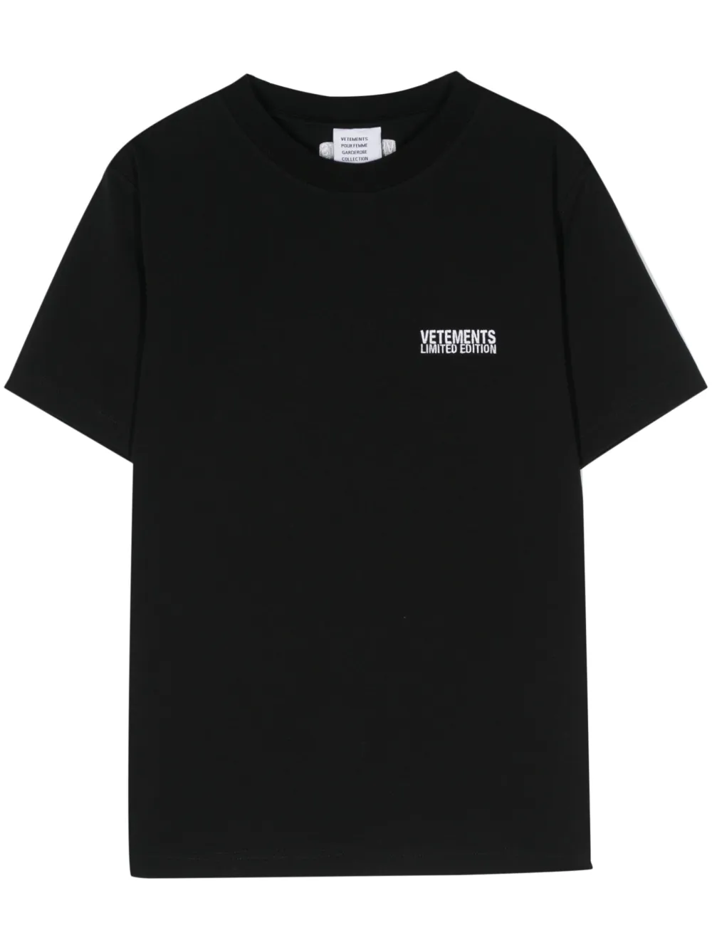 

Футболка с вышитым логотипом VETEMENTS, черный