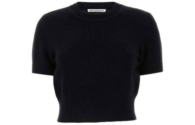 Футболка укороченная с коротким рукавом Alexander Wang, черный — фото 3