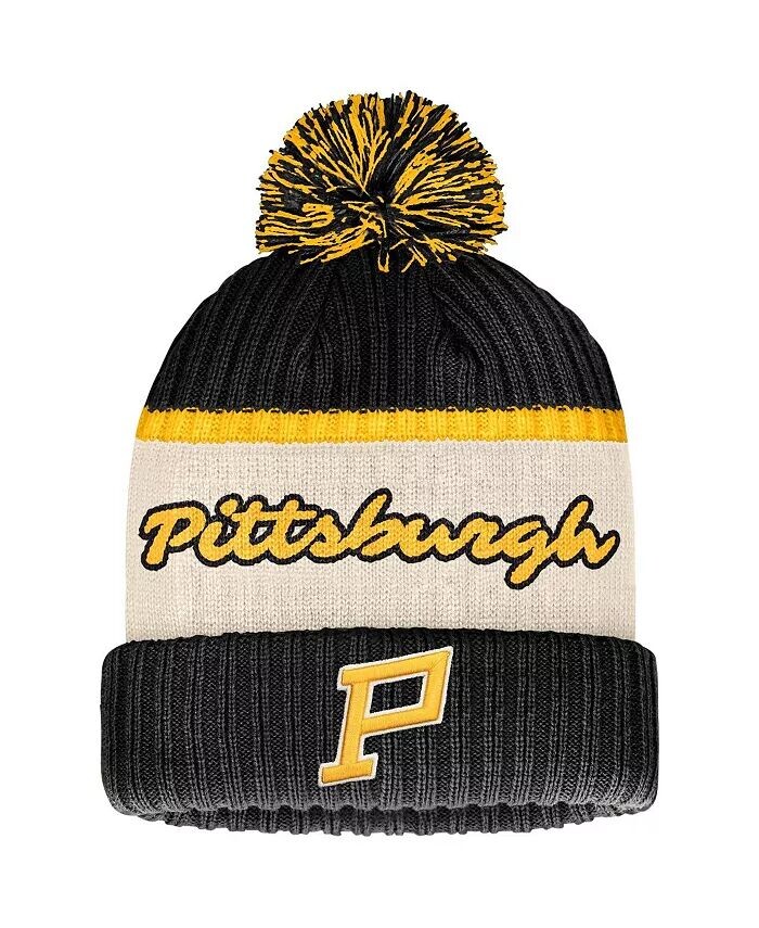

Мужская черная состаренная шапка Pittsburgh Penguins 2023 NHL Winter Classic с манжетами и помпоном Fanatics