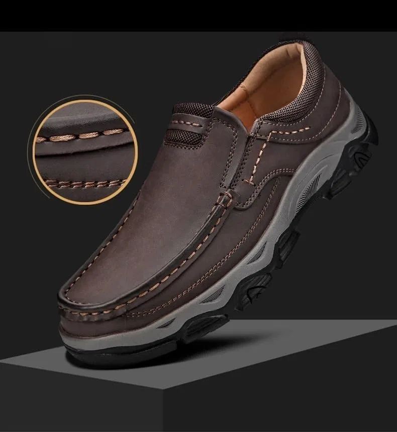 Мужские кроссовки для ходьбы Loafers, Slip-Ons, коричневый DMGYCK — фото 4