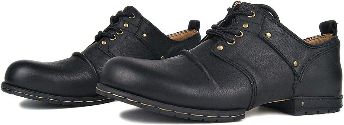 

Мужские полуботинки средней высоты 100 натуральная кожа, туфли с плиссировкой, деловые, винтажные, ручной работы Waolsu, черный