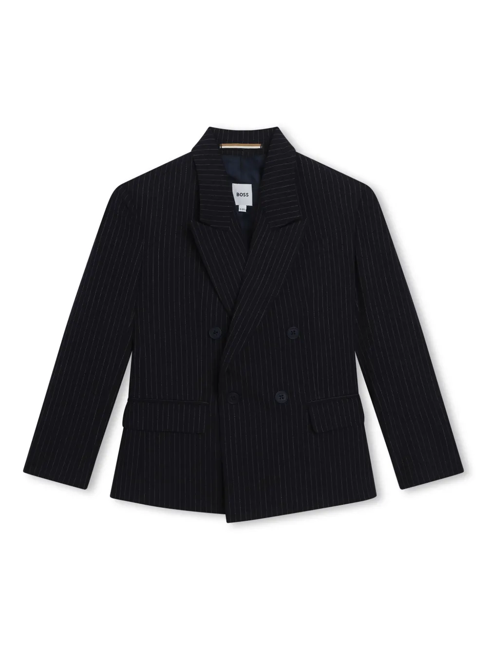 

Однобортный блейзер в тонкую полоску BOSS Kidswear, синий