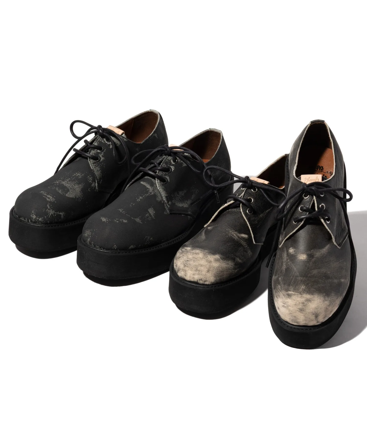 Унисекс туфли Aged Three Hole Shoes glamb чёрные — фото 2