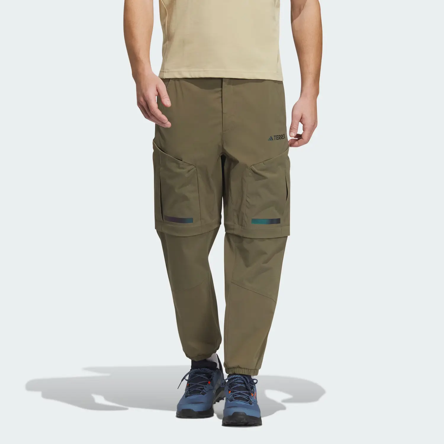 Флисовые спортивные штаны мужские Strata оливково-зеленые Adidas — фото 4