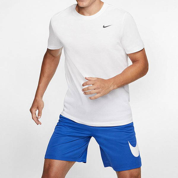 Футболка dri-fit crew solid round neck training short sleeve white Nike, белый — фото 4