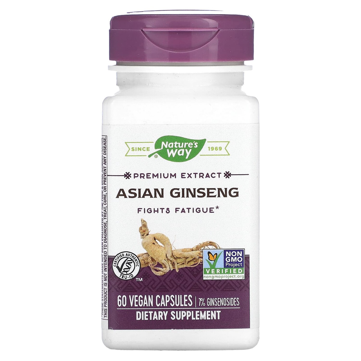 

Nature's Way Азиатский женьшень стандартизированный 60 вегетарианских капсул