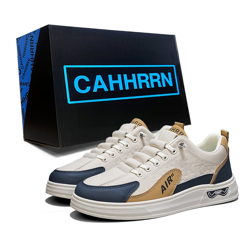 

CAHHRRN Скользоустойчивые мужские скейтерские кеды низкие бело-голубые, цвет White Blue