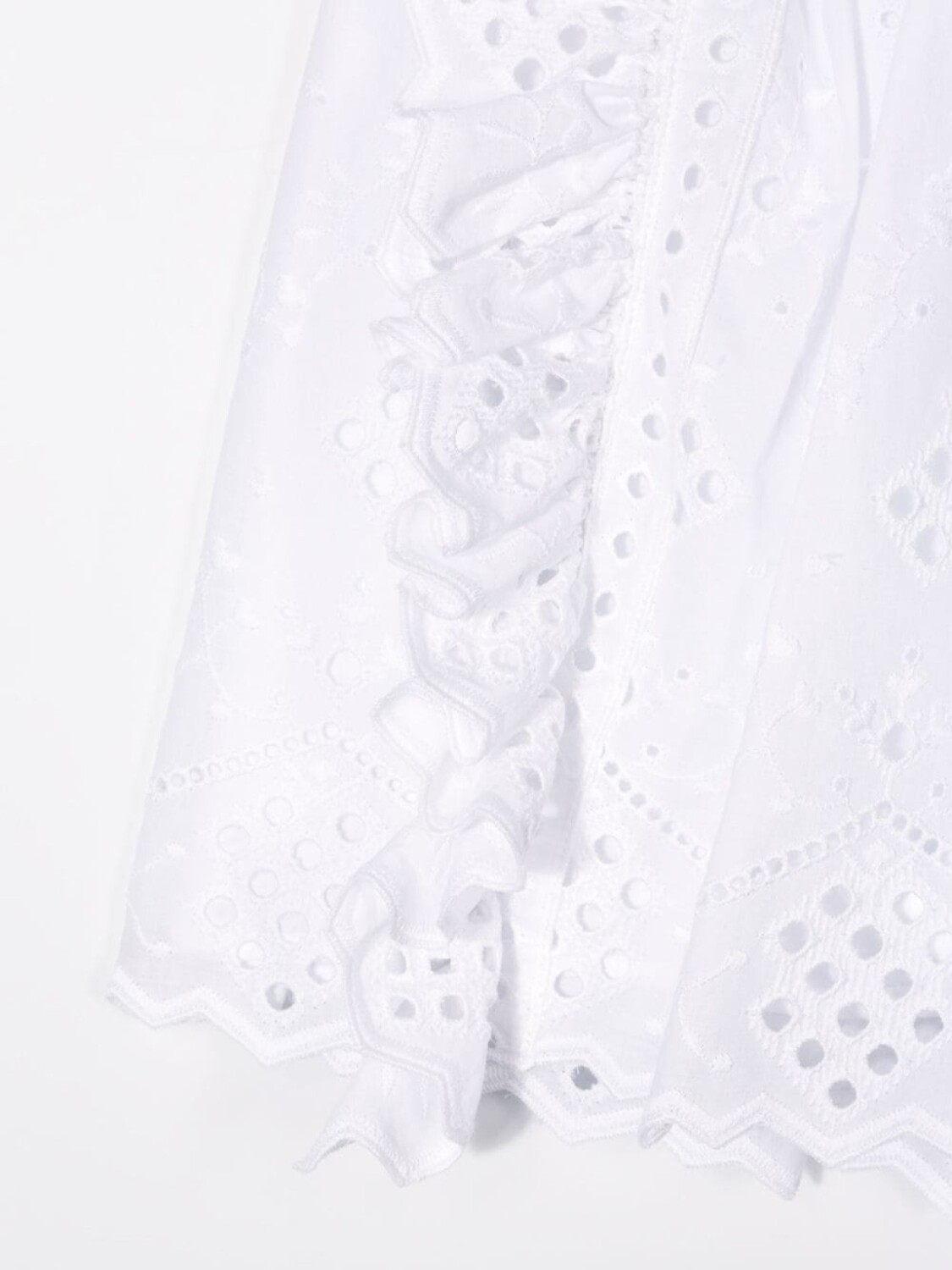 Alberta Ferretti Kids шорты с вышивкой и оборками, белый — фото 3