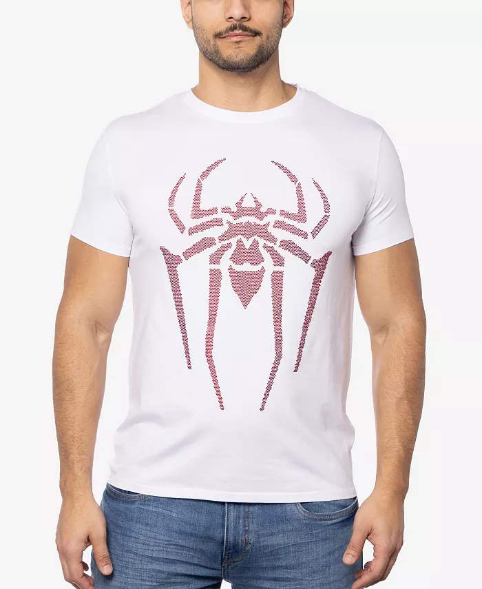 

Мужская футболка с принтом Spider и стразами SPRING + MERCER, белый