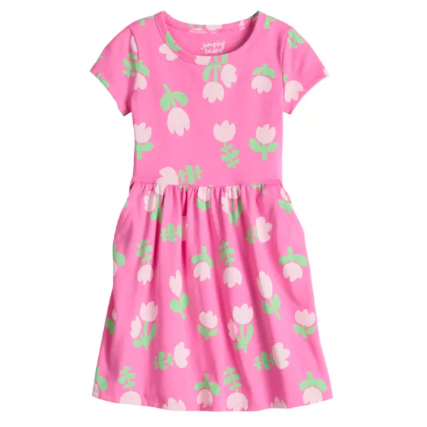 

Платье для девочек 4-12 лет с адаптивным кроем Jumping Beans, цвет large pink tulip