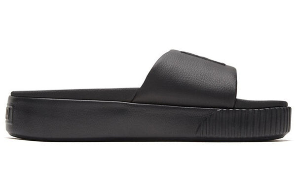 Тапочки platform slide black Puma, черный — фото 2