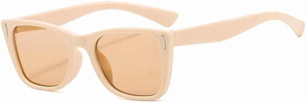 

Модные солнцезащитные очки с квадратными заклепками для женщин, роскошные мужские очки для активного отдыха, путешествий и вождения, защита от УФ-излучения UV400 TVTBBVV, Beige Tea