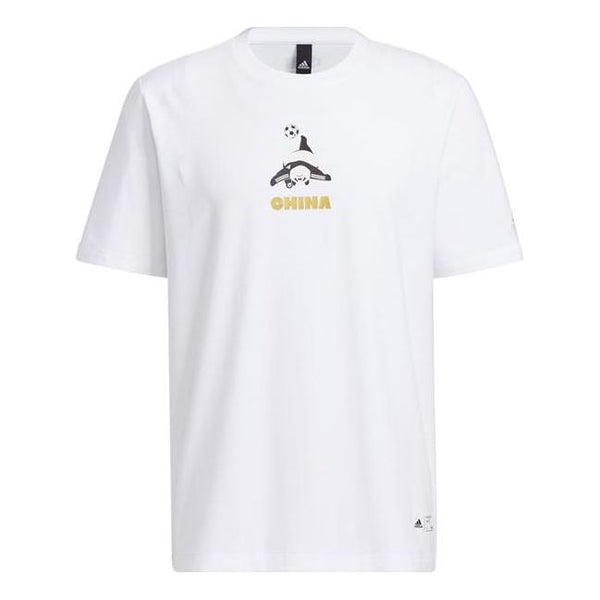 

Футболка Men's adidas Panda Printing Round Neck Short Sleeve White T-Shirt, белый