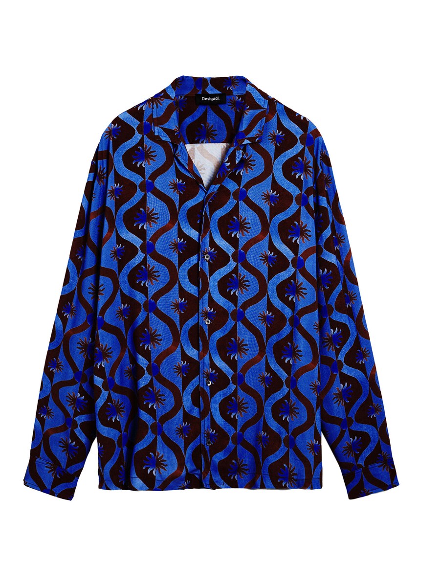 

Рубашка на пуговицах классического кроя Desigual, синий