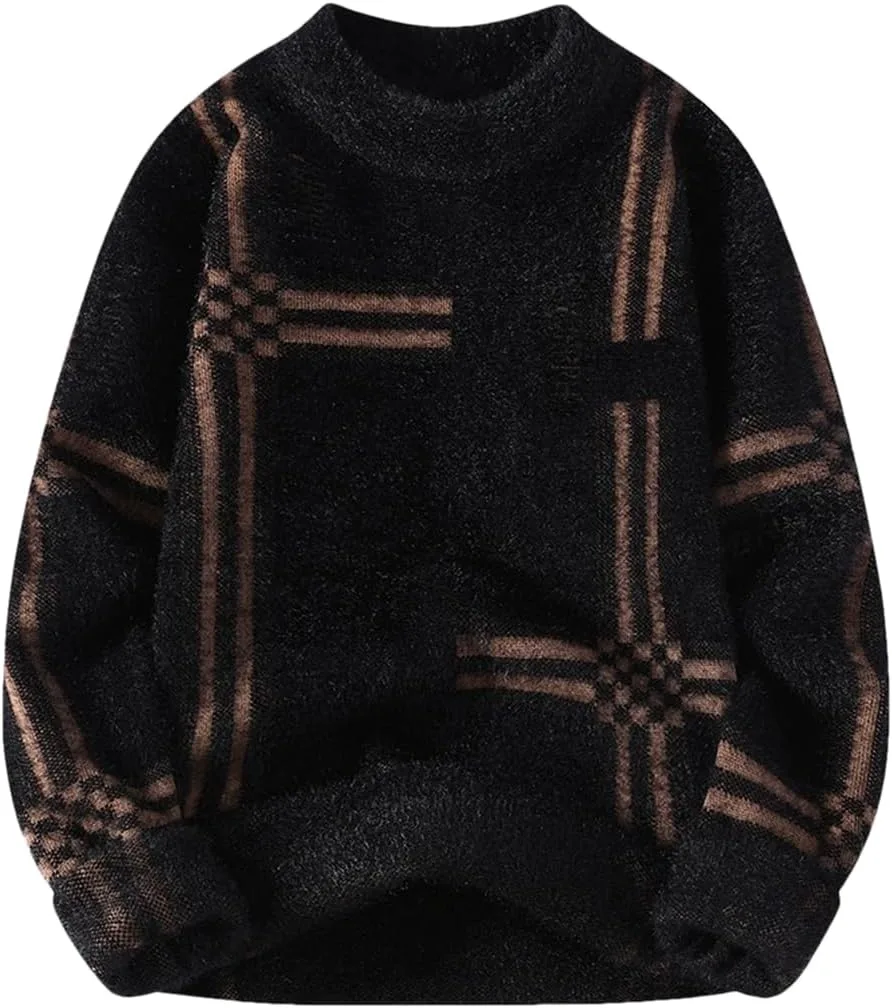 

Мужской свитер с круглым вырезом, уютный и теплый