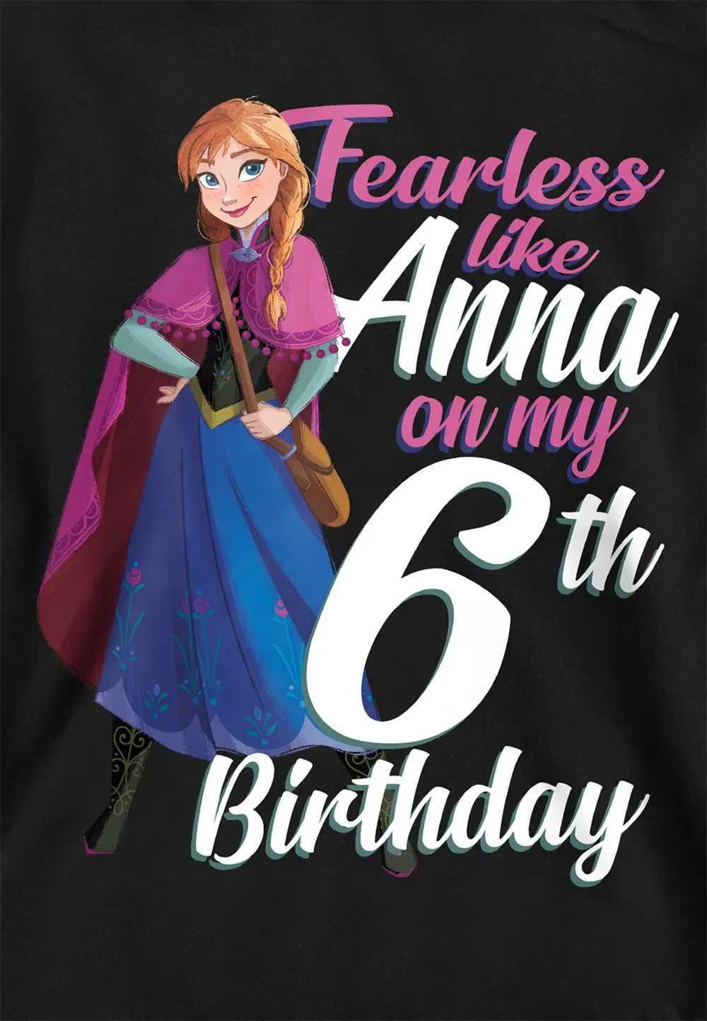 Детский худи Disney Frozen Fearless Like Anna, черный, черный — фото 2