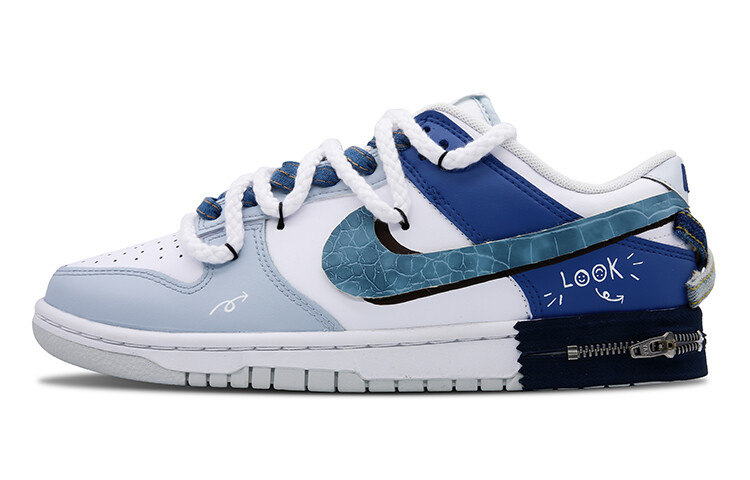

Кроссовки Nike Dunk Skateboard Shoes Men Low-Top Blue White, Синий, Кроссовки Nike Dunk Skateboard Shoes Men Low-Top Blue White