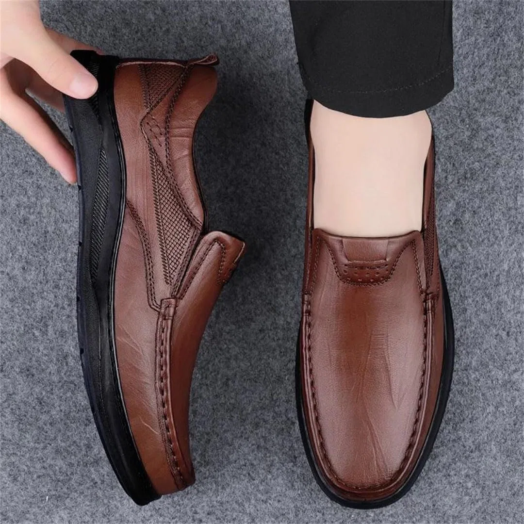 Лоферы кожаные Men's British Style Dress Shoes Brown — фото 3