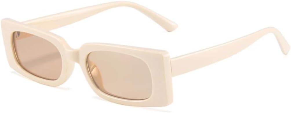 

Популярные модные солнцезащитные очки конфетных цветов для женщин, ретро, ​​маленькие прямоугольные очки с защитой от УФ-излучения UV400, для мужчин, цвет «желе чай» UUPTTPL, Beige Champagne