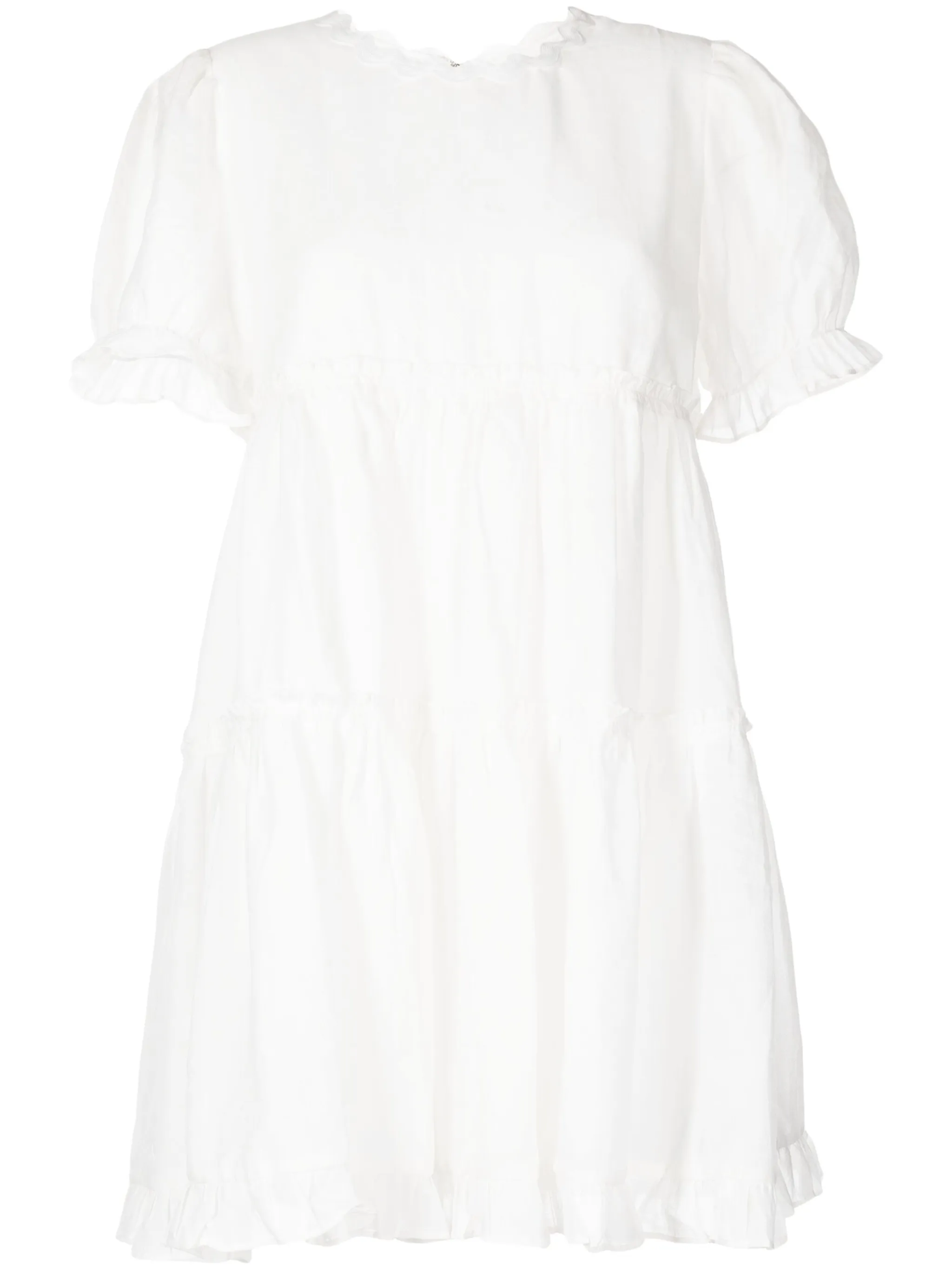 

Расклешенное платье с оборками Tout A Coup, белый