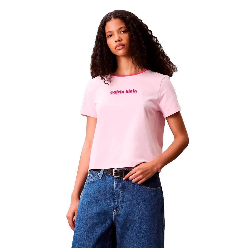 

Футболка с коротким рукавом Calvin Klein Jeans D2 Fashion Retro Logo, розовый