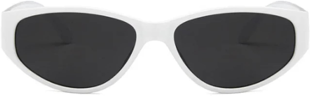 

Солнцезащитные очки с защитой от УФ-излучения UV400 | Маленькие цельные очки «кошачий глаз» | Для женщин и мужчин, для занятий спортом на открытом воздухе и вождения DSVIGF, White-black