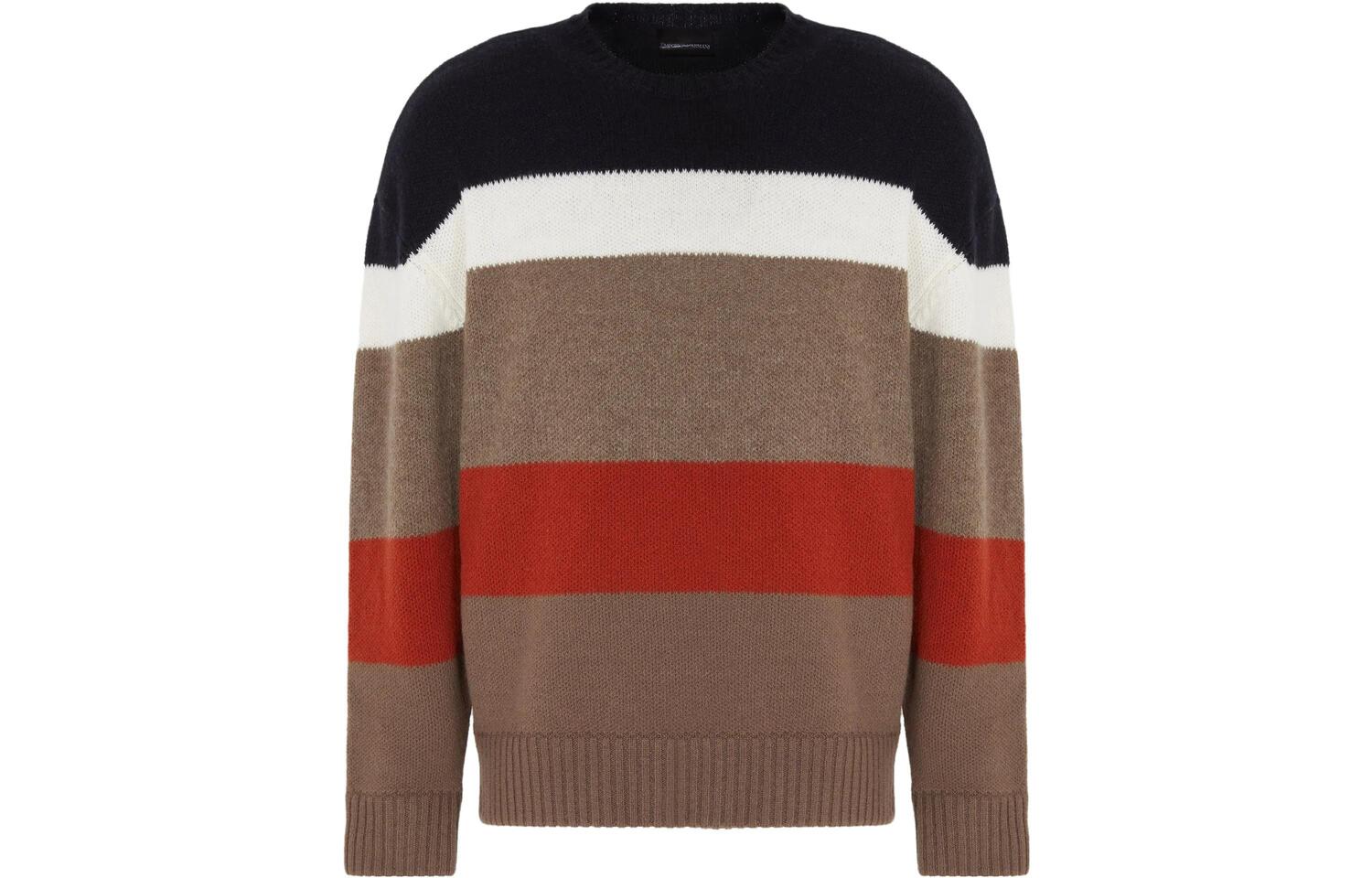 

Джемпер в полоску, связанный интарсией Emporio Armani, мультиколор