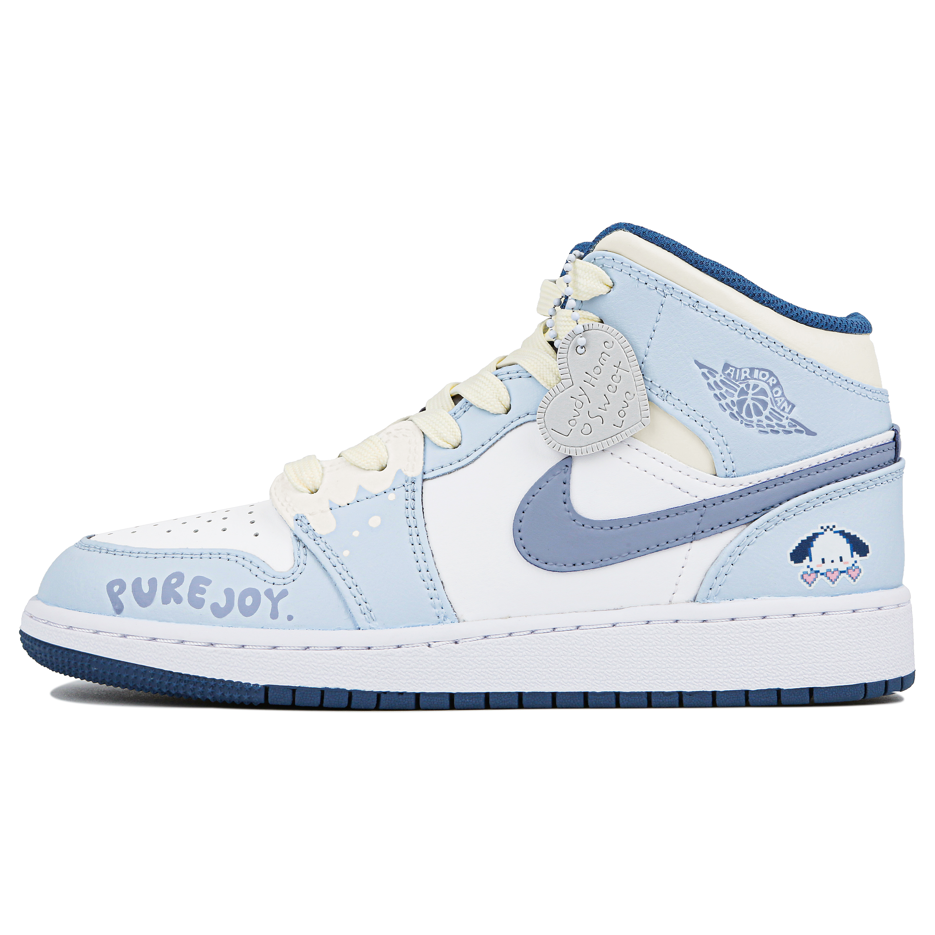 

Кроссовки Air JORDAN 1 Vintage Basketball Shoes Women's Mid-Top White Blue