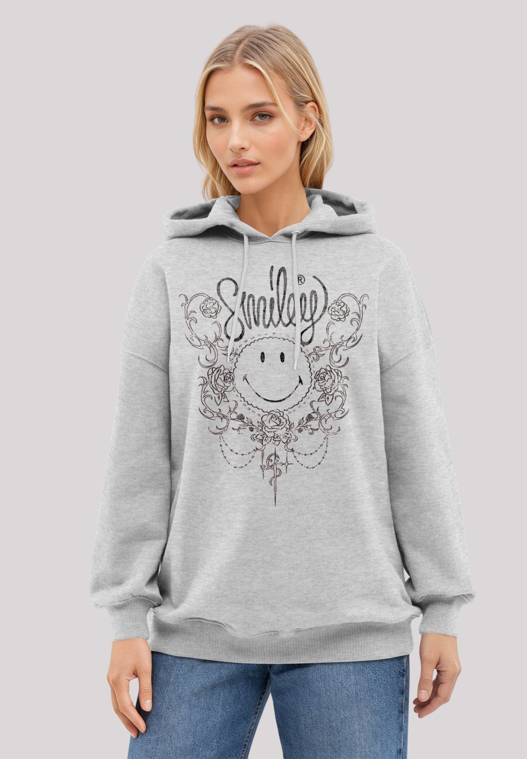 

Толстовка SMILEY ORIGINALS FLOWER SPRING - Hoodie F4NT4STIC, серый