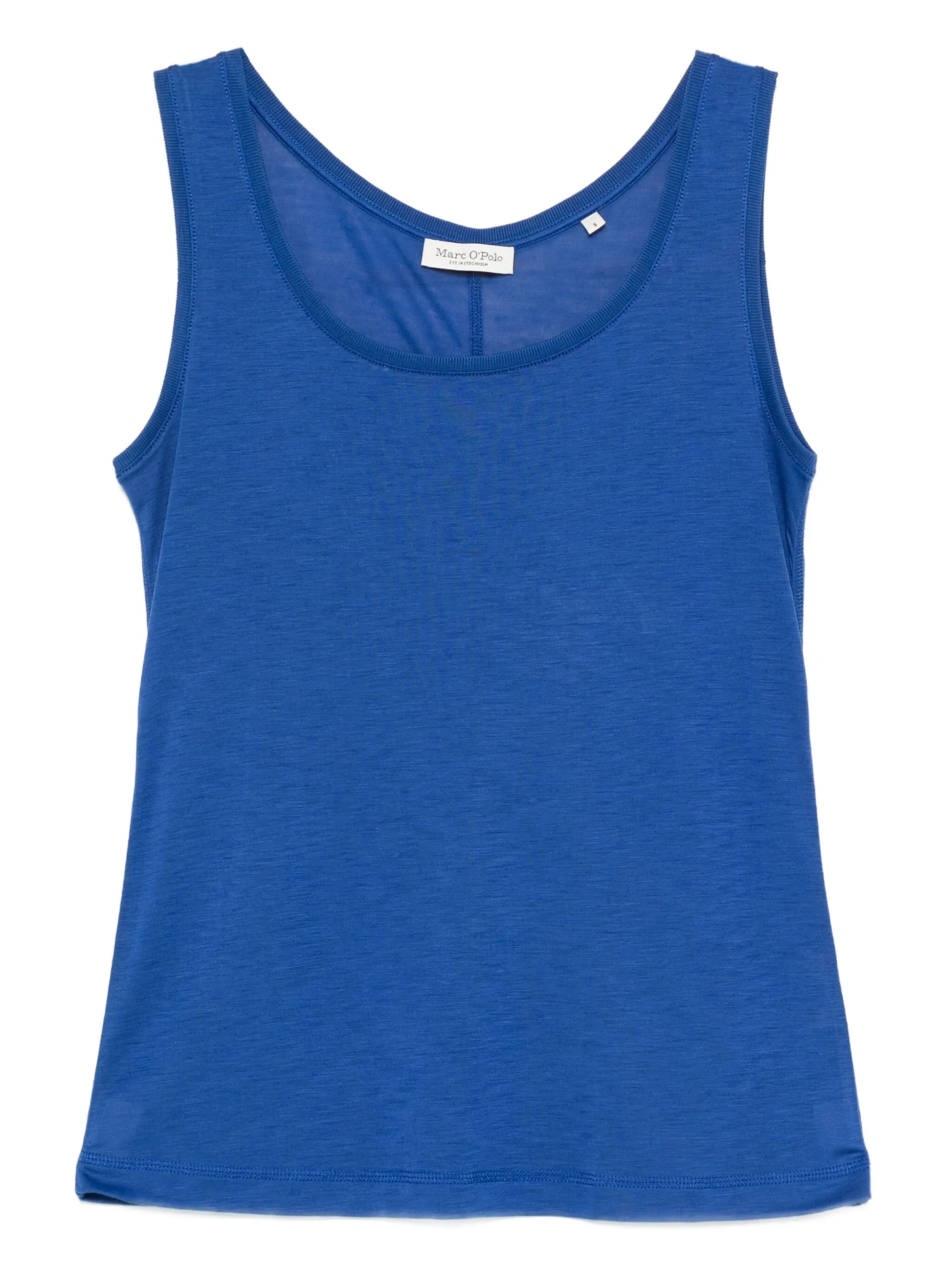 

Топ в рубчик с U-образным вырезом Marc O'Polo, синий
