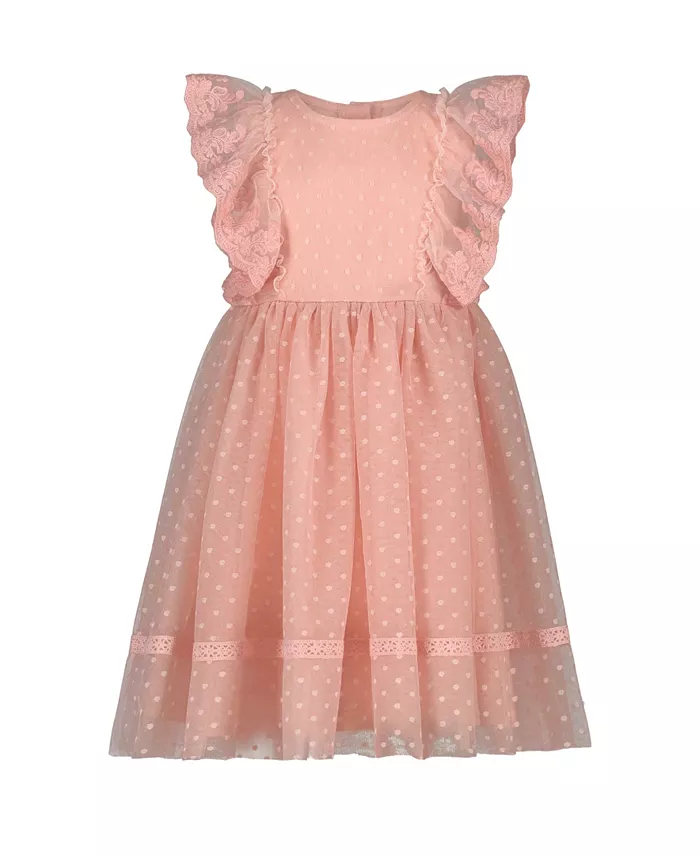 

Платье для девочек из тюля с рюшами и горошком Blueberi Boulevard