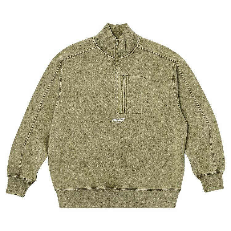 

Толстовка Palace Washed Terry 1/2 Zip Funnel, The Deep Green