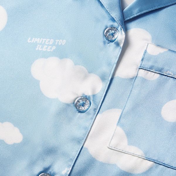 Детская пижама с воротником-стойкой и шортами Limited Too, Blue Clouds — фото 3
