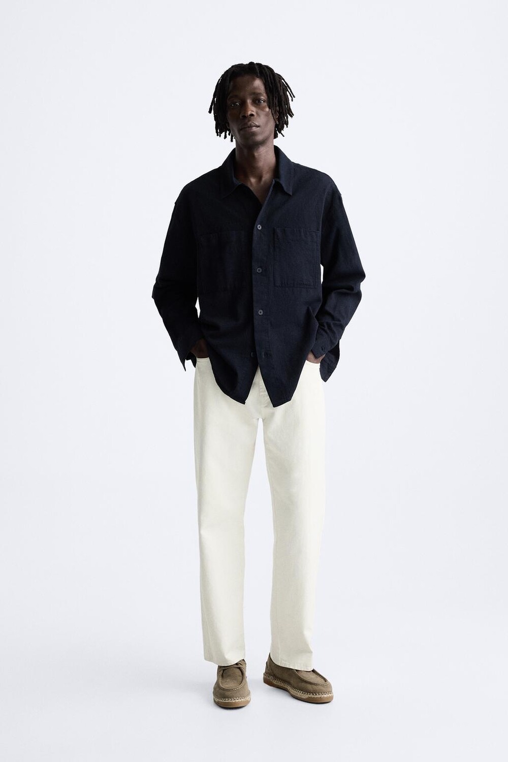 

Кожаные джутовые ботинки ZARA, серо-коричневый