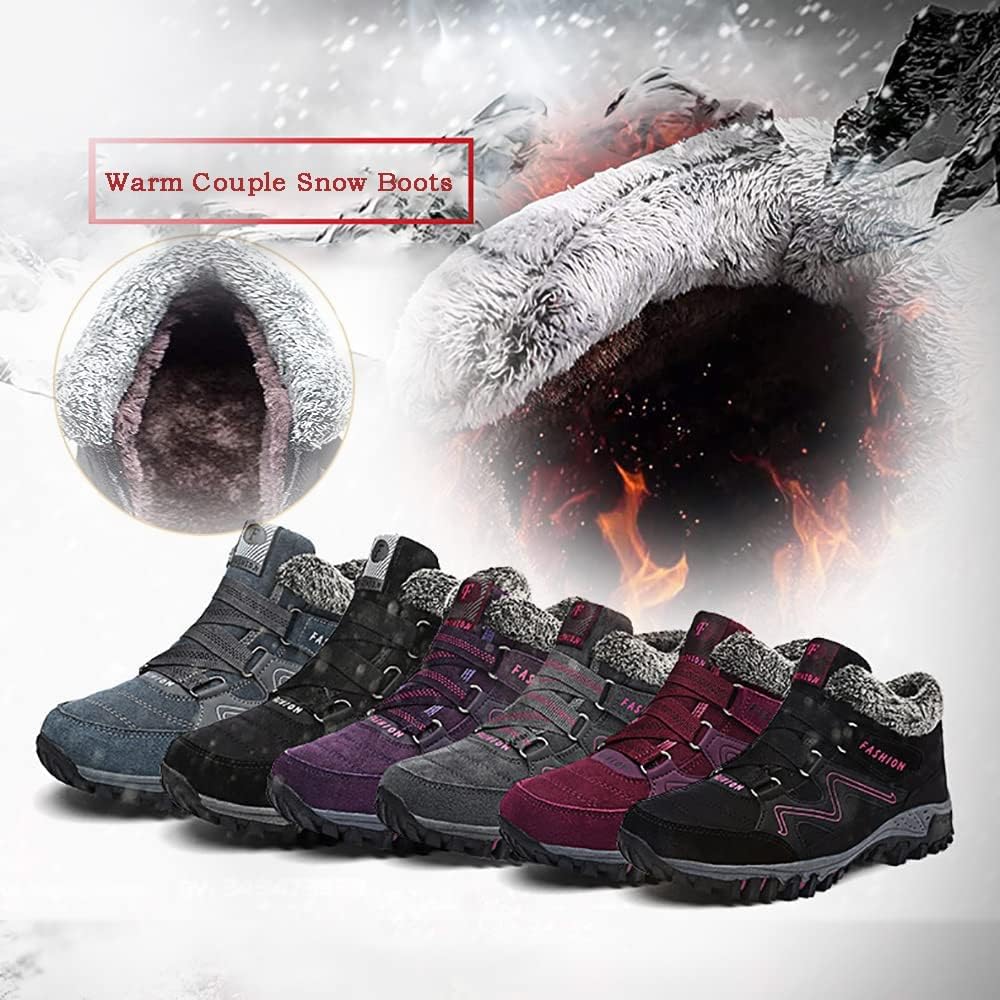 Ботинки Jfxgjuv Fleekcomfy Snowy Villi из кожи на щиколотку, мужские и женские, зимние термо-ботинки Villi с платформой, модные высокие ботинки, водонепроницаемые, противоскользящие, прочные, зимние для походов, флисовые ботинки на щиколотку, се... — фото 2