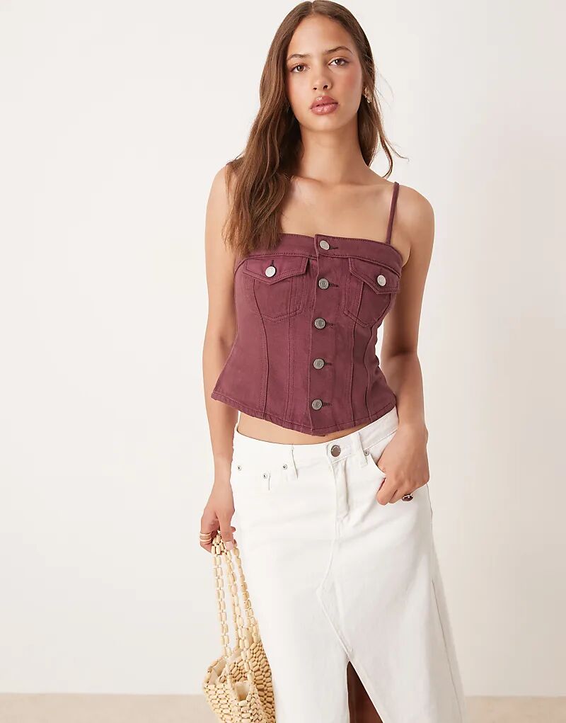 

Корсет из денима Cotton On Willow бордового цвета Cotton:On