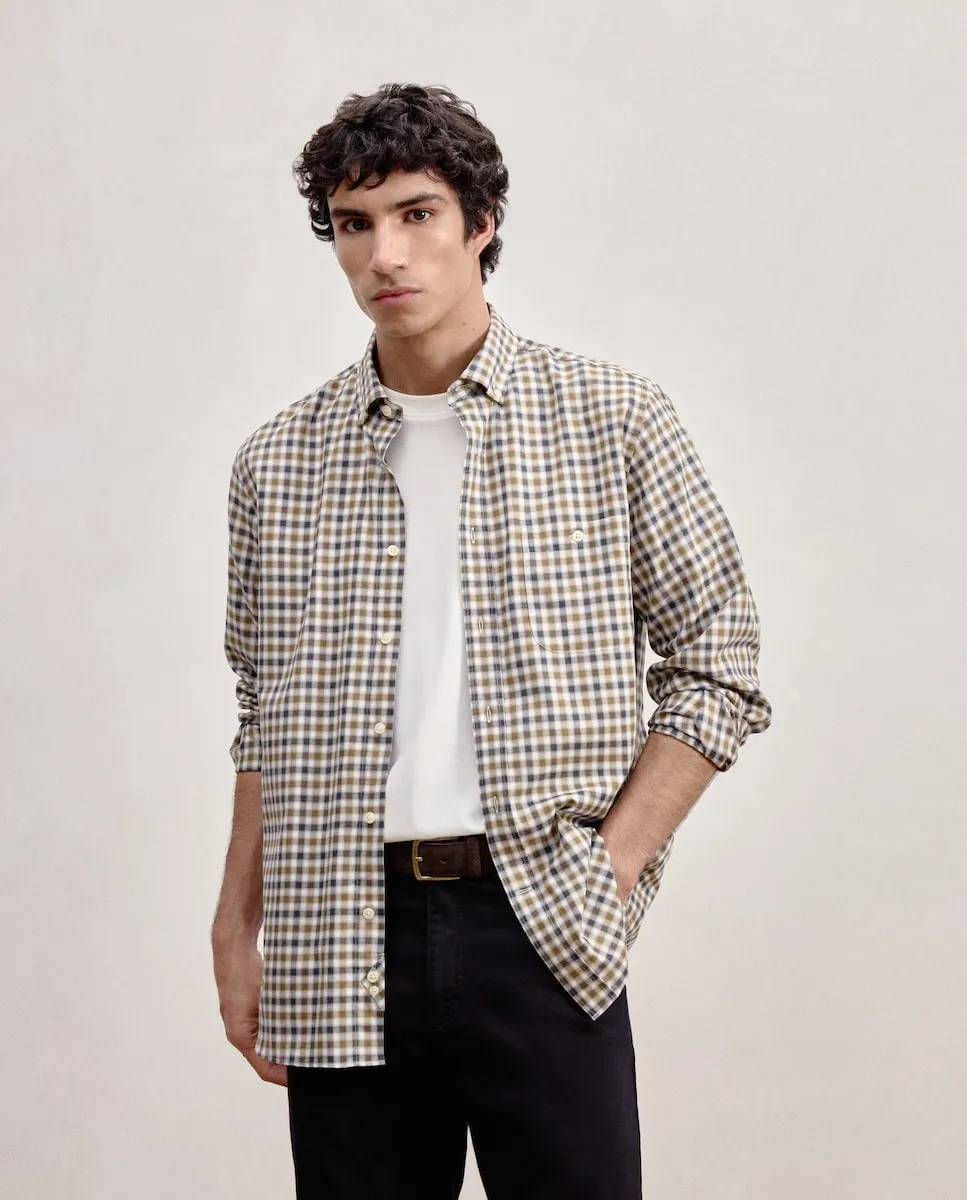 

Рубашка спортивная из твила в клетку виши двухцветная Dustin