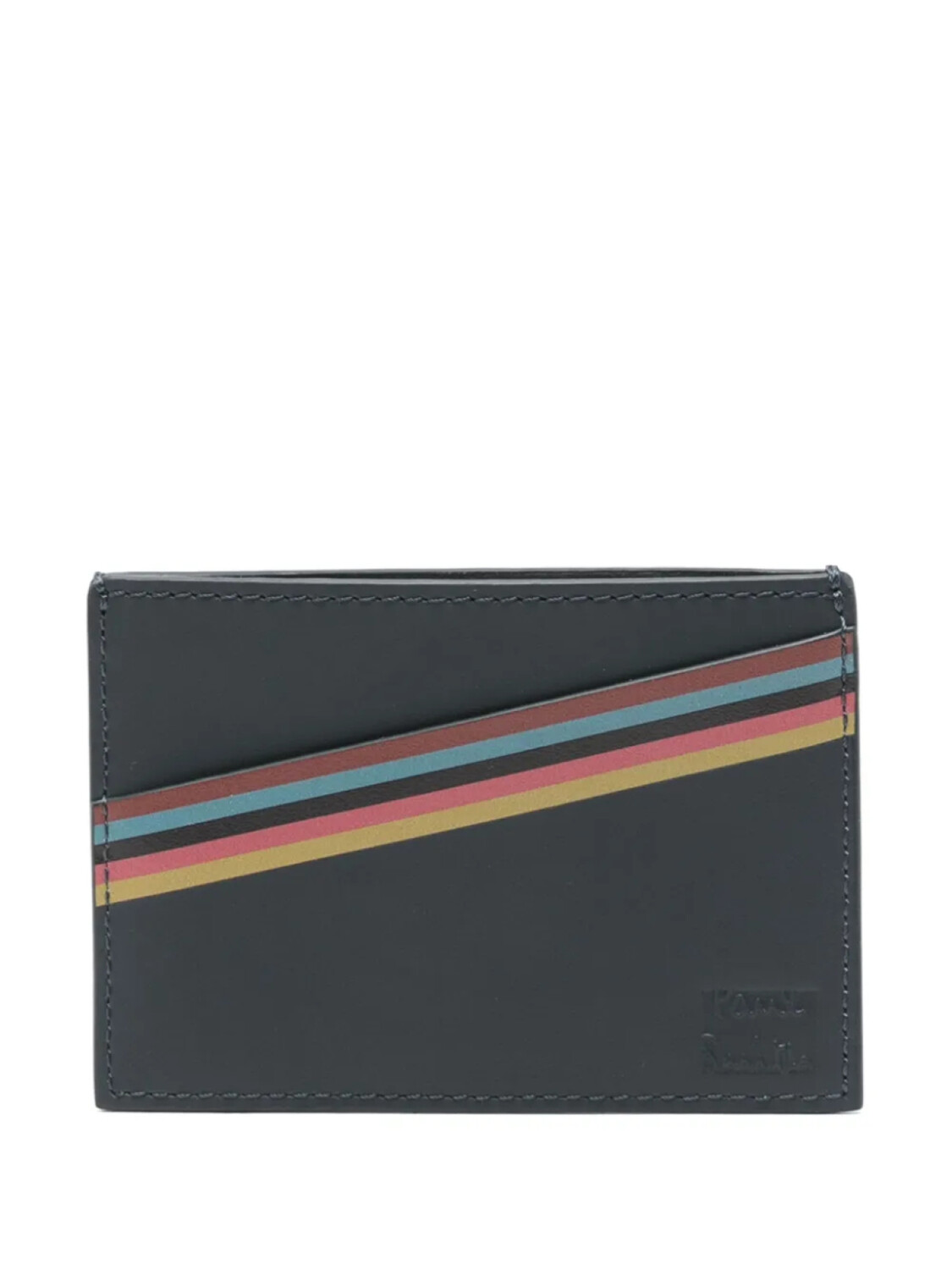 

Кожаный картхолдер Paul Smith Artist-Stripe, синий