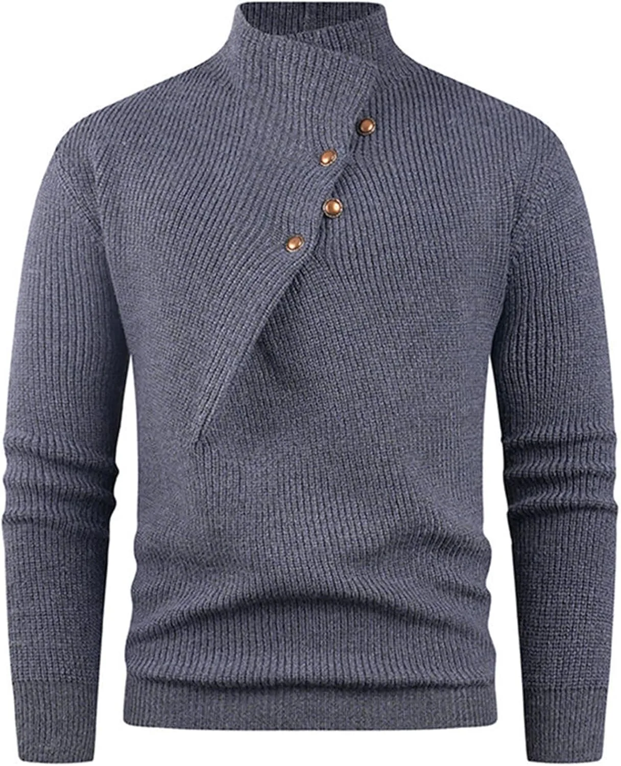 

Мужской свитер с воротником-поло и длинными рукавами