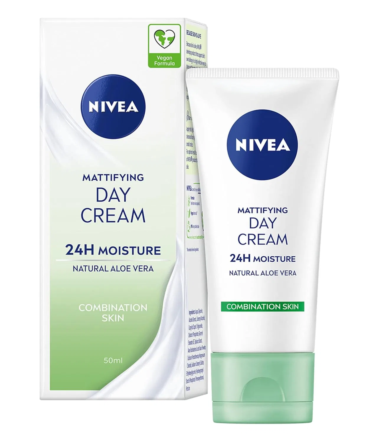 Крем для лица Nivea — Дневной матирующий увлажняющий 24H с алоэ вера, для комбинированной и жирной кожи, 50 мл